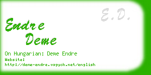 endre deme business card